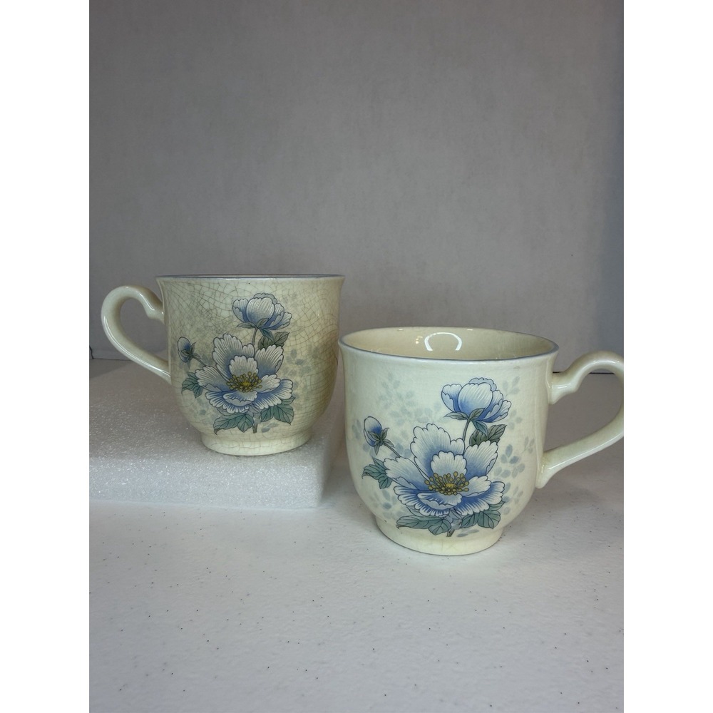 Keltcraft by Noritake Ireland Peonytime 2 Cups Floral Tea Coffee Mugs Vintage